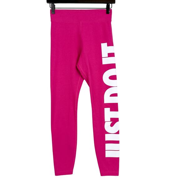 Nike Sportswear Womens High Rise JUST DO IT Leggings Pink 27” - Size S - Picture 1 of 9